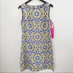 NWT Betsy Johnson Yellow China Plate Sheath
Sleeveless Mini Dress Sz 10